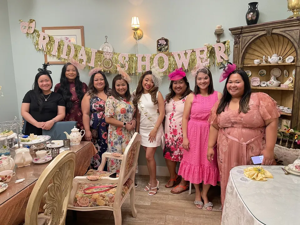 Guests celebrating a bridal shower at The Tea Terrace